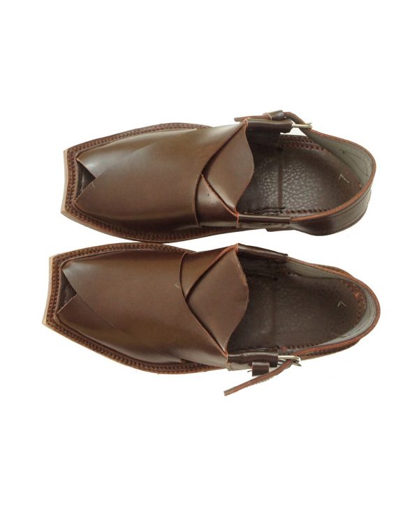 Brown Peshawari Shine Polish Sandals -J107 1