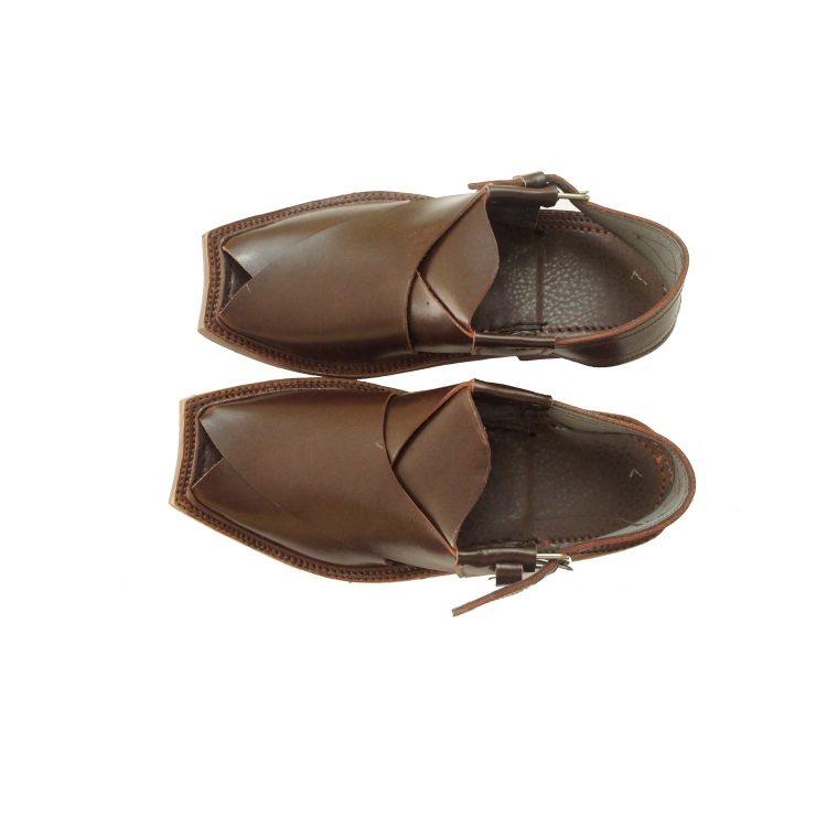 Brown Peshawari Shine Polish Sandals -J107