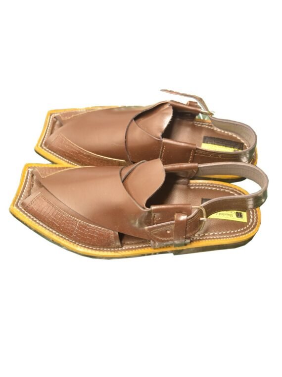 Brown Peshawari Shine Polish Sandals- J1070 1