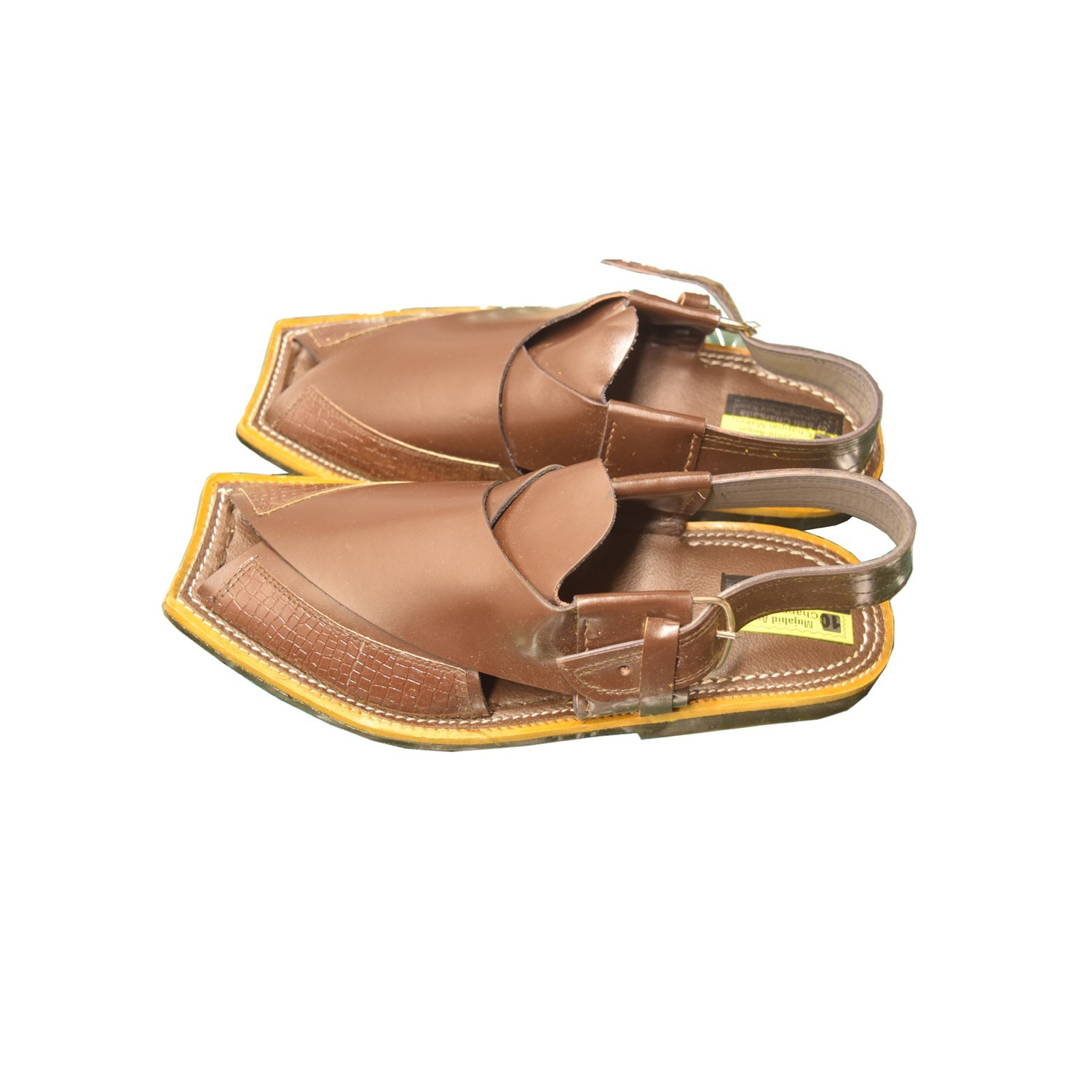 Brown Peshawari Shine Polish Sandals- J1070 1