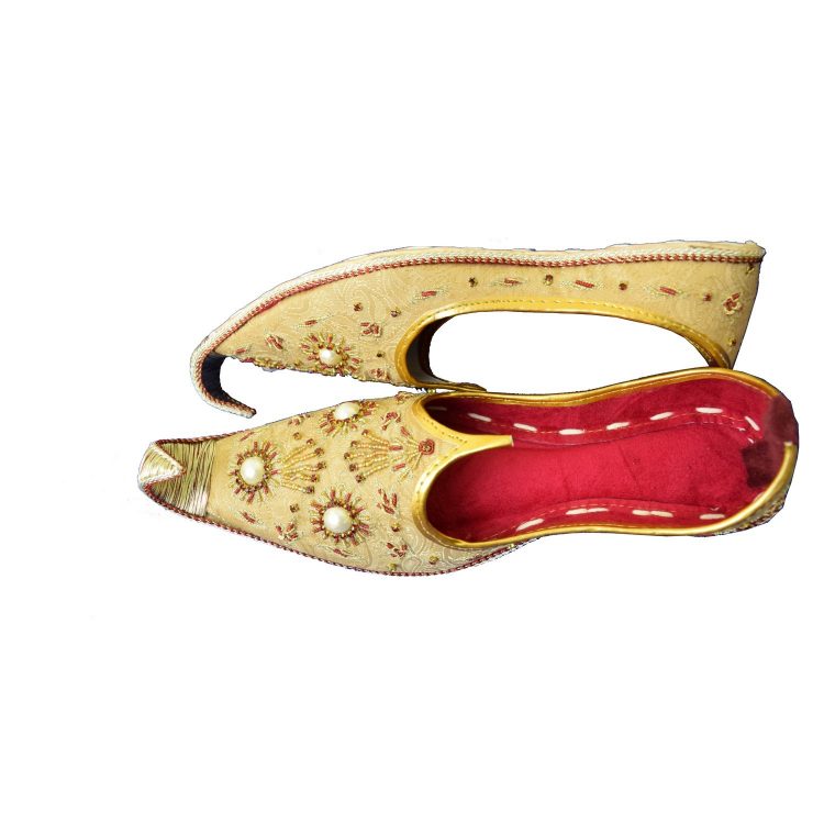 Men's Gold Khussa Shoes Punjabi Jutti - J104