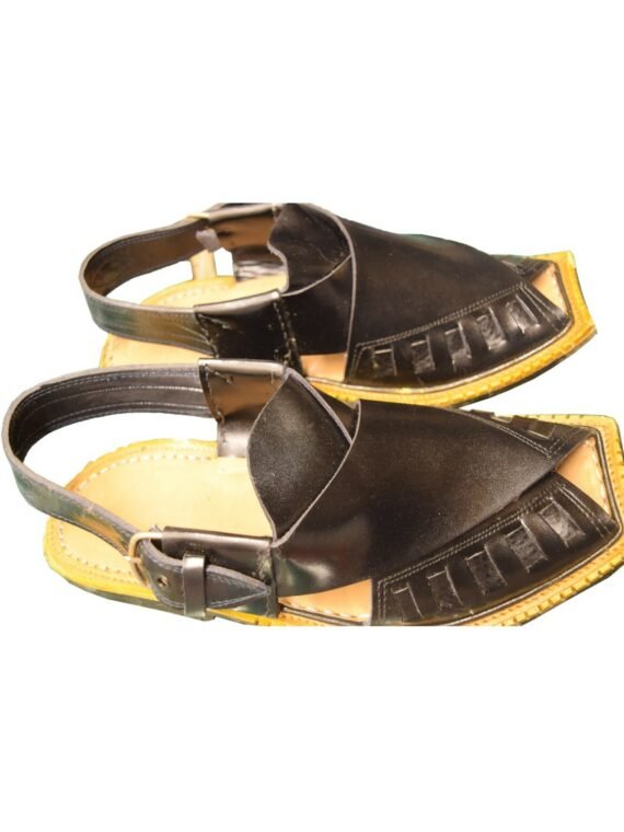 Men's Black Khussa Shoes Punjabi Jutti Slipper - J1080