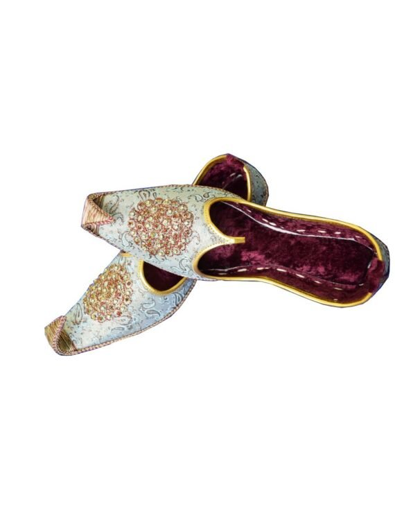 Men’s Silver Khussa Shoes Punjabi Jutti -J110 1