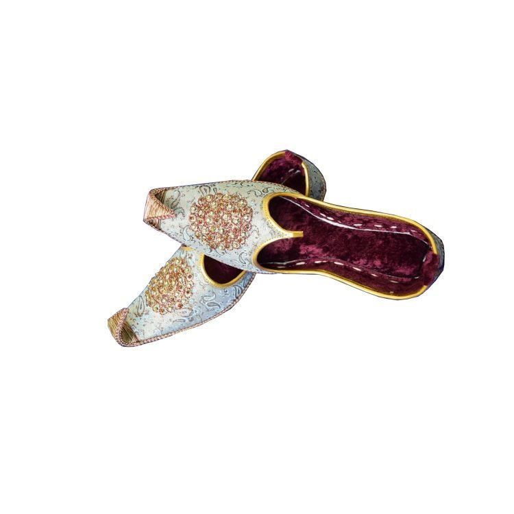 Men's Silver Khussa Shoes Punjabi Jutti -J110