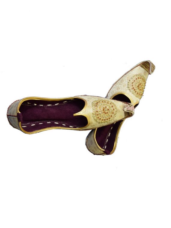 Men’s Gold Khussa Shoes Punjabi Jutti – J111 1