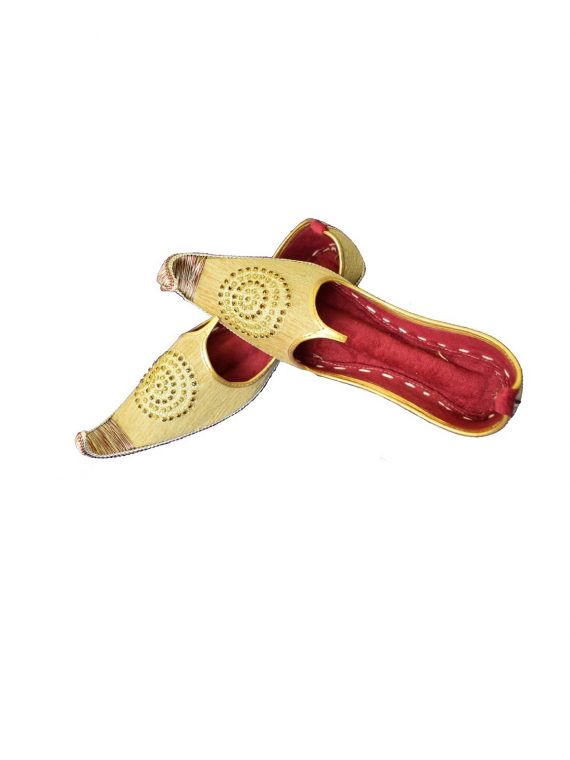 Men’s Gold Khussa Shoes Punjabi Jutti – J114 1