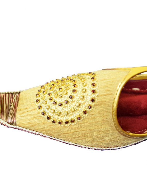 Men's Gold Khussa Shoes Punjabi Jutti - J114