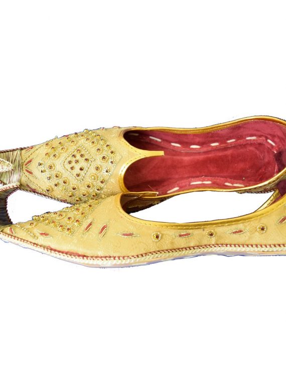 Men's Gold Khussa Shoes Punjabi Jutti - J115 …