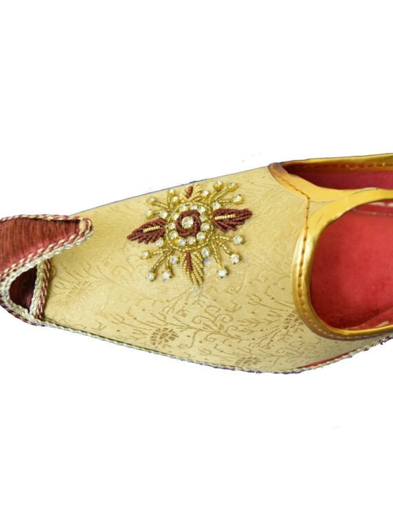Men's Gold Khussa Shoes Punjabi Jutti - J117 …