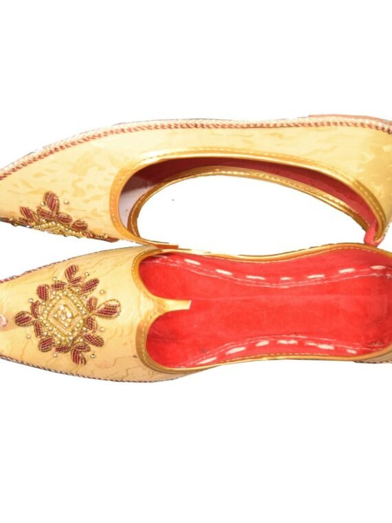 Men's Gold Khussa Shoes Punjabi Jutti-J120