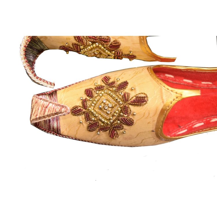 Men's Gold Khussa Shoes Punjabi Jutti-J120