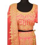 bridal pink silkan lehenga choli with duppata L003