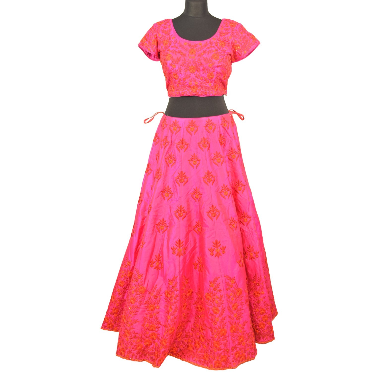 bridal pink silkan lehenga choli with duppata L004….