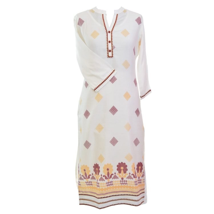 Women Casual Indian Brown Long Kurti