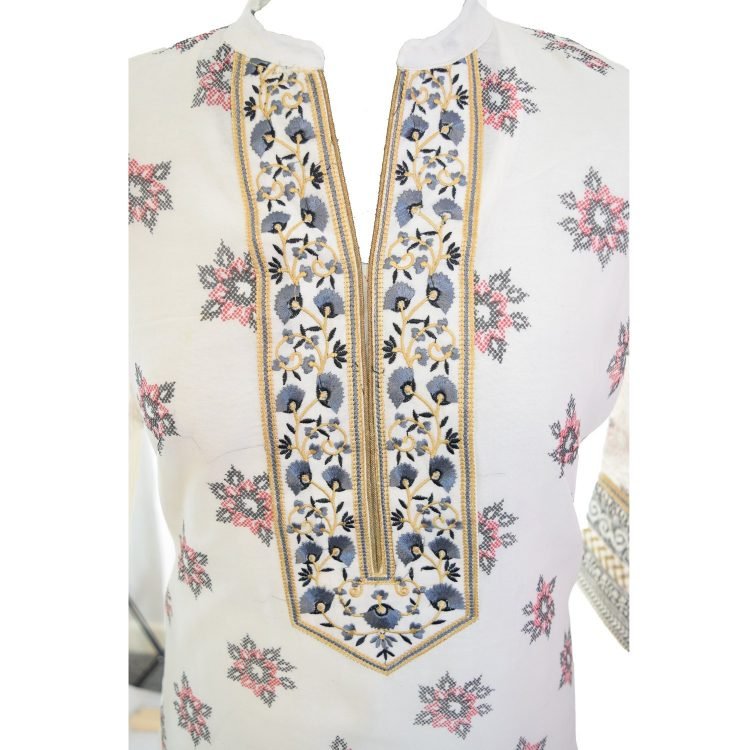 Women Casual Indian White Long Kurti