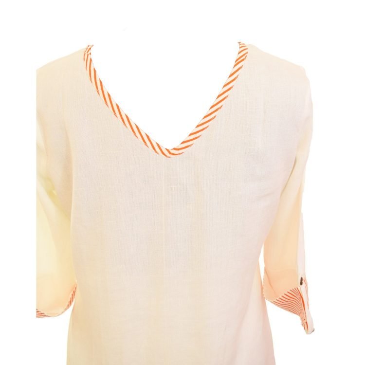 Women Casual Indian Orange Long Kurti