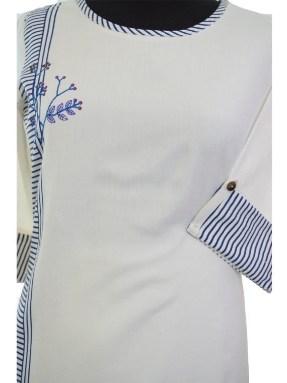 Women Blue Casual Indian Long Kurti