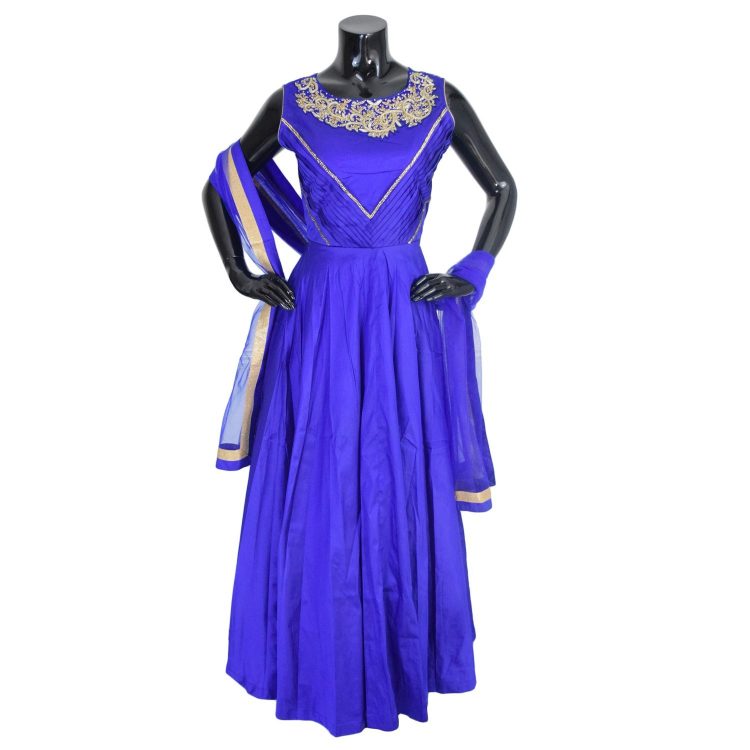 India Designer Silk Blue Anarkali Suit gown-AK120