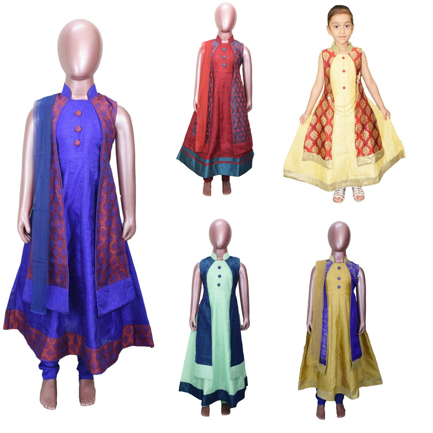 Kid’s Girl’s Indian Anarkali Frock Dress DGA100 1