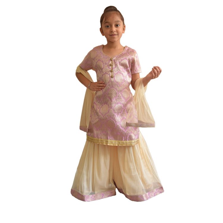 Kids Girls Indian sharara kameez Three Piece Party Wear Suit UK Stock G001