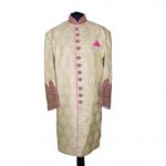 Indian Men's Elegant Classic Gold Sherwani Wedding Outfit. Size 5XL - GR20