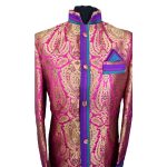Indian Men's Elegant Classic Pink Sherwani Wedding Outfit. Size L - GR9