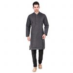 Men's Indian Grey Kurta Pajama Ethnic Outfit GR830