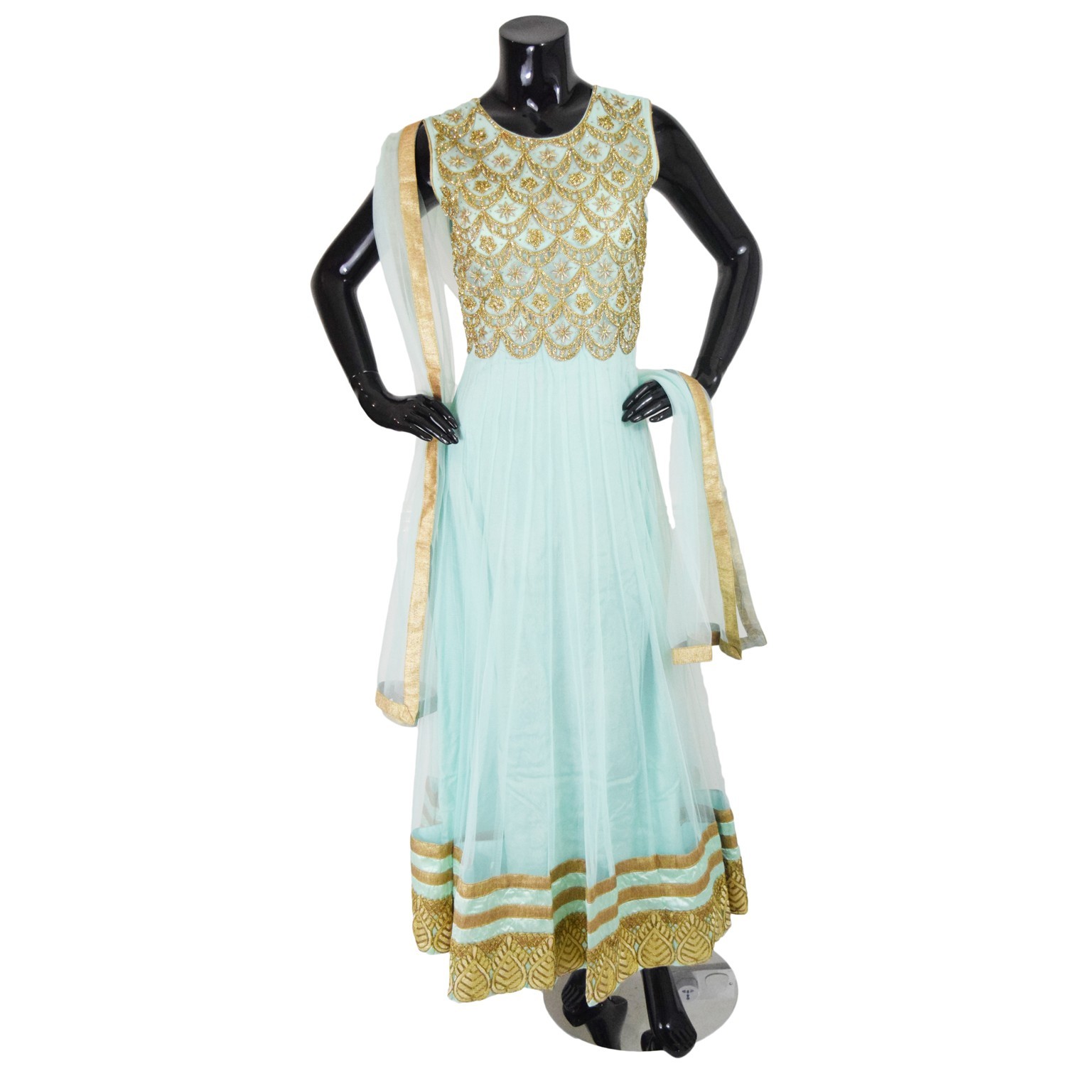 Indian Light Blue Floor Length Anarkali Suit Gown-AK114 1