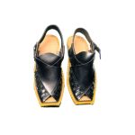 Men's Black Khussa Shoes Punjabi Jutti Slipper - J1080