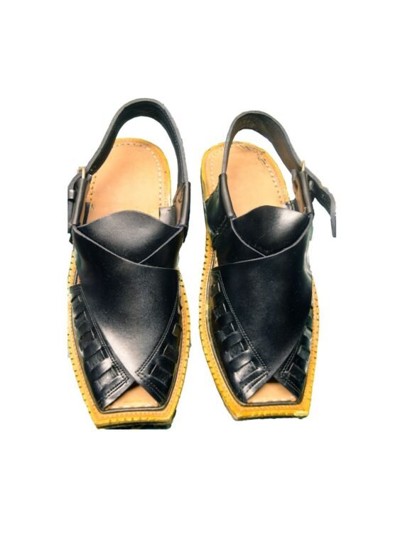 Men’s Black Khussa Shoes Punjabi Jutti Slipper – J1080 1