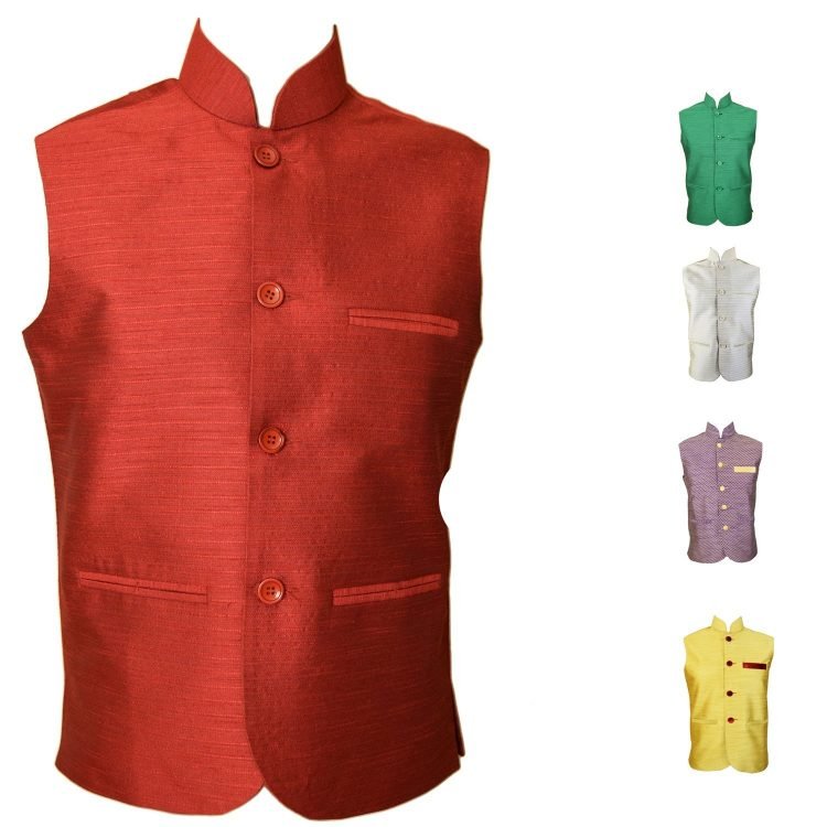 Men's Indian Jacquard Waist Coat Nehru Jacket Modi Jacket JA1000