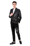 Floral pattern cotton blazer jacket
